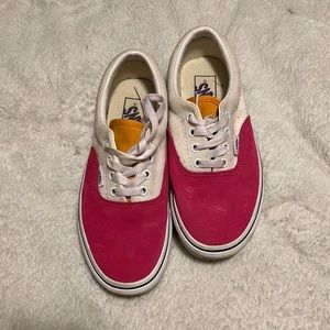 Vans pink lace up pink teal yellow suede NWT women’s 6.5